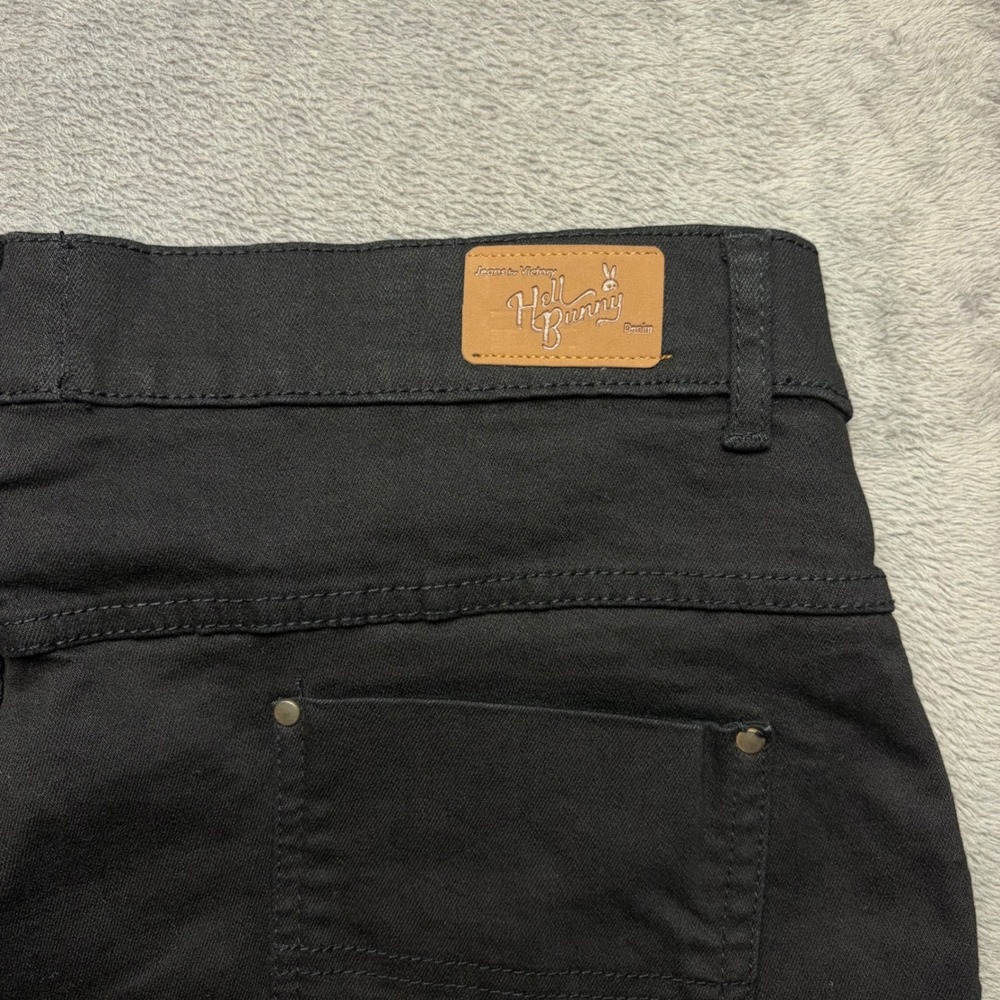 Hell Bunny Weston Womens XL Jeans Black Denim 40s 50s Vintage Rockabilly Pants - Picture 6 of 11